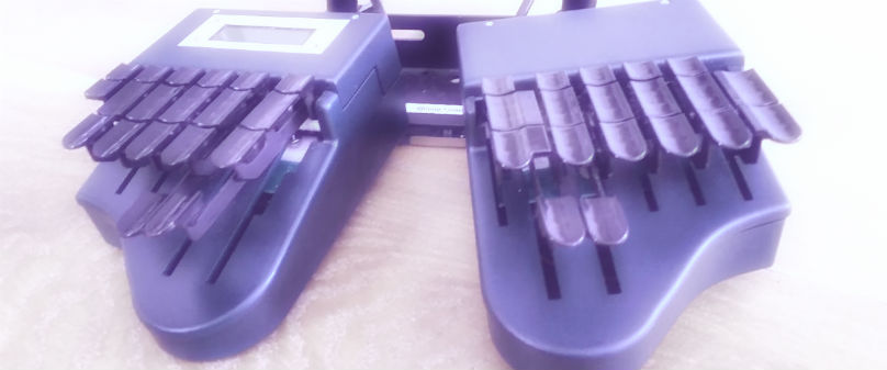 Steno machine, purple filter